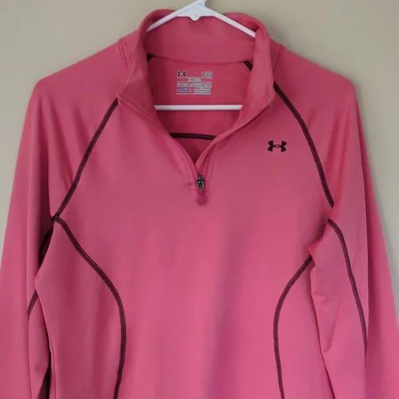 Under Armour Cold Gear Semi-Fitted Long Sleeve Athletic Top L Pink - Picture 11 of 14